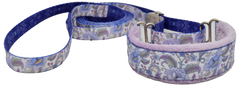 Eleanor Floral fleece-lined martingale walking lead by Fuzzywumpets.