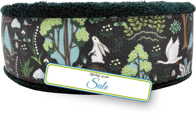 1.5" Enchanted Forest Everyday Limited Slip Collar for dogs, Purple leather lining, handmade in the USA by Fuzzywumpets.