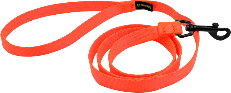 Soft Tubular Snap Leash - Fuzzywumpets Soft Tubular Snap Leash 6ft-Blaze-Orange