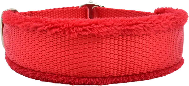 Solid Color Heavy Nylon solid color fleece-lined martingale-style limited slip dog collar by Fuzzywumpets.