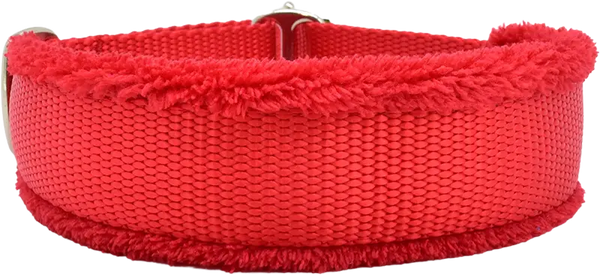 Solid Color Heavy Nylon solid color fleece-lined martingale-style limited slip dog collar by Fuzzywumpets.
