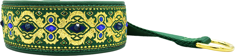 Gilded in Green green and gold baroque European-crystal hidden prong collar by Fuzzywumpets.