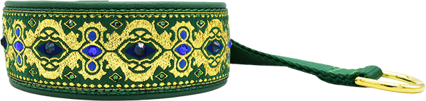 Gilded in Green green and gold baroque European-crystal hidden prong collar by Fuzzywumpets.