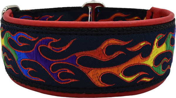 1.5" Hot to Trot Elite Limited Slip Collar for dogs, Aqua leather lining, handmade in the USA by Fuzzywumpets.
