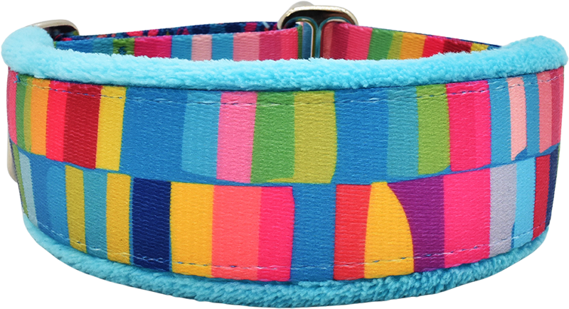 1.5" Color Drench Limited Slip Collar for dogs, Purple leather lining, handmade in the USA by Fuzzywumpets.