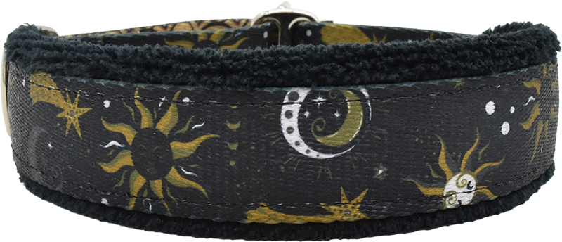 Celestial Splendor Everyday Limited Slip Collar for dogs, handmade in the USA by Fuzzywumpets.