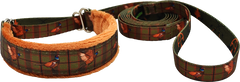 Upland Bird fleece-lined martingale walking lead by Fuzzywumpets.