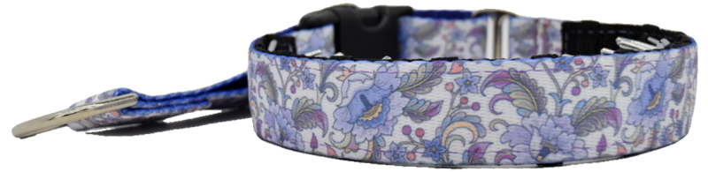 Eleanor Floral double-sided hidden prong / private trainer dog collar by Fuzzywumpets.