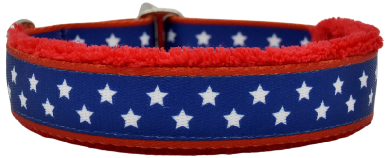 Heavens to Betsy fleece-lined martingale-style limited slip dog collar by Fuzzywumpets.