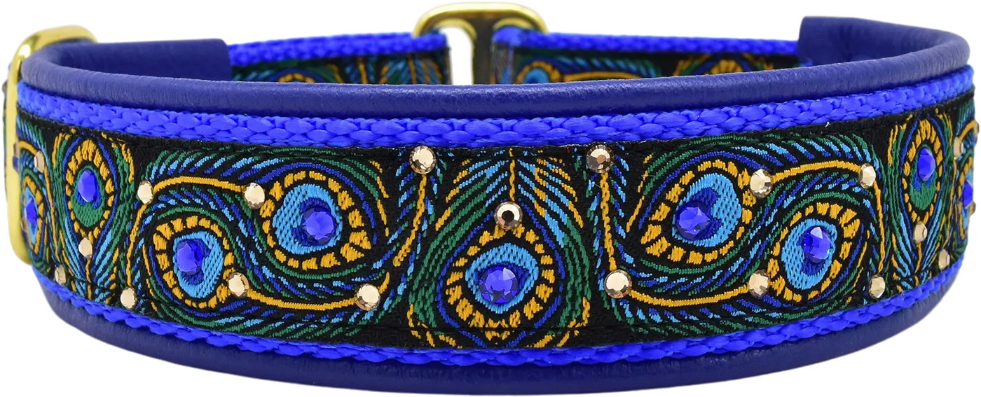 1" Strut Your Stuff Luxe Limited Slip Collar for dogs, Royal Blue leather lining, handmade in the USA by Fuzzywumpets.
