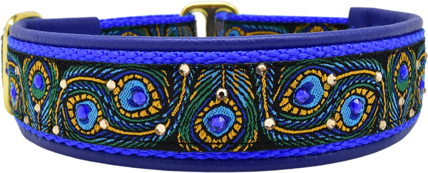 1" Strut Your Stuff Luxe Limited Slip Collar for dogs, Royal Blue leather lining, handmade in the USA by Fuzzywumpets.