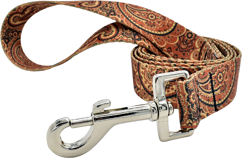 1" Patterned Snap Leash for dogs, handmade in the USA by Fuzzywumpets.