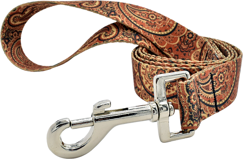 1" Patterned Snap Leash for dogs, handmade in the USA by Fuzzywumpets.