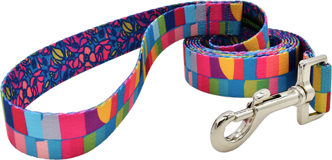 1" Patterned Snap Leash for dogs, handmade in the USA by Fuzzywumpets.