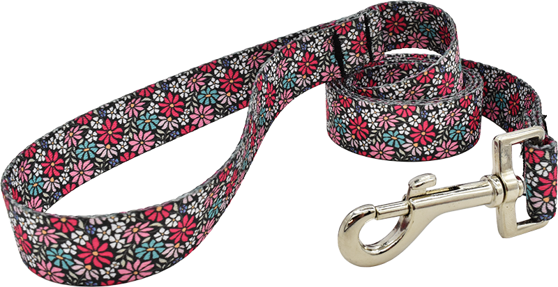 Evanston Floral 1" snap leash by Fuzzywumpets