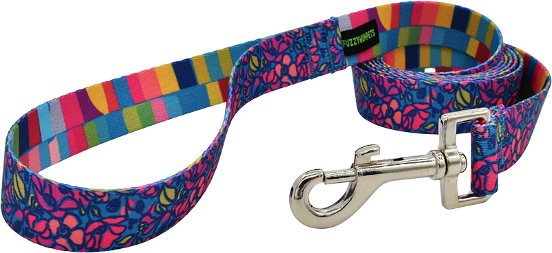 Night Blooms 1" snap leash by Fuzzywumpets