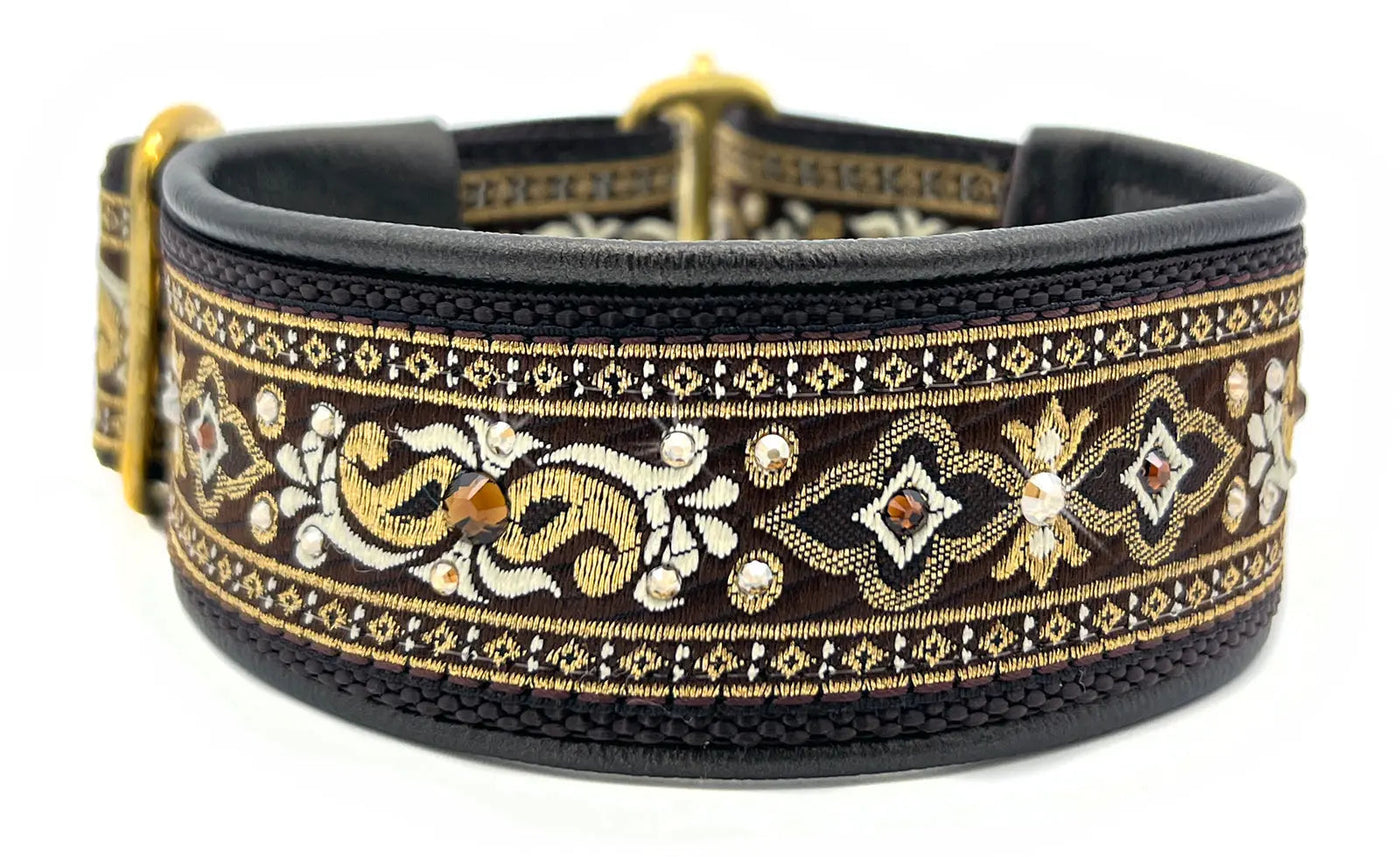 1.5" Lakewood Luxe Limited Slip Collar for dogs, handmade in the USA by Fuzzywumpets.