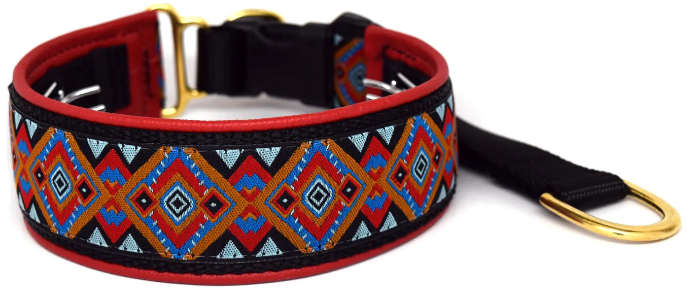 1.5" Desert Moon Sedona Elite Private Trainer for dogs, Bright Red leather lining, handmade in the USA by Fuzzywumpets.