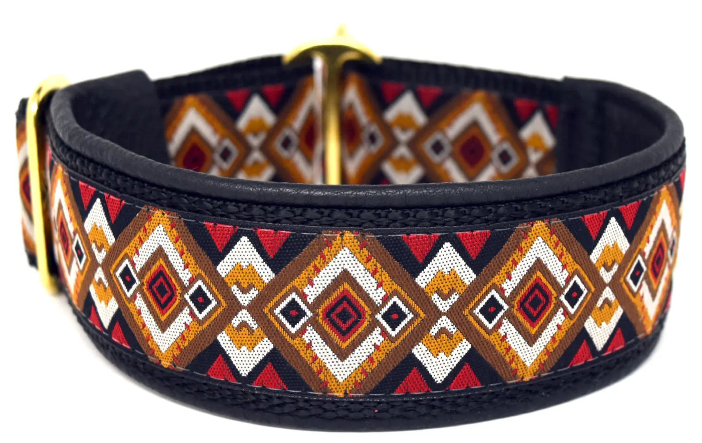 1.5" Midnight Sedona Elite Limited Slip Collar for dogs, Black leather lining, handmade in the USA by Fuzzywumpets.