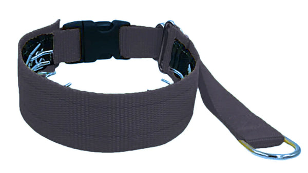 Solid dark brown fleece-lined hidden prong / private trainer dog collar by Fuzzywumpets.